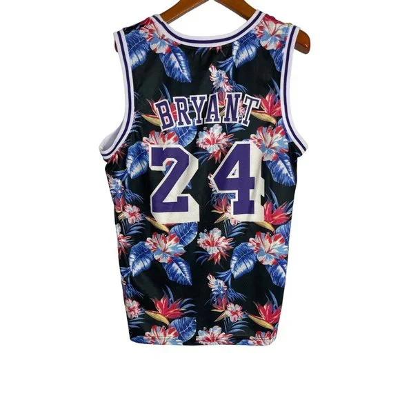 Kobe Bryant 24 LA Lakers Jersey Size 44 L Mens Floral Mitchell Ness Basketball - Picture 3 of 8